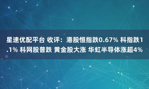 星速优配平台 收评：港股恒指跌0.67% 科指跌1.1% 科网股普跌 黄金股大涨 华虹半导体涨超4%
