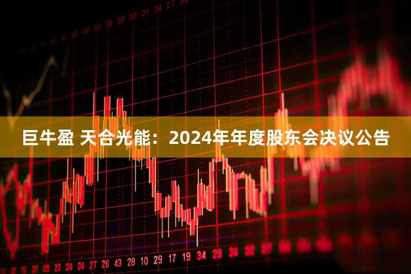 巨牛盈 天合光能：2024年年度股东会决议公告